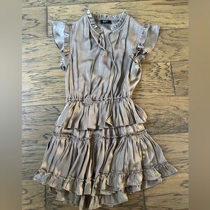 Reset by Jane Taupe Ruffle Tiered Mini Dress